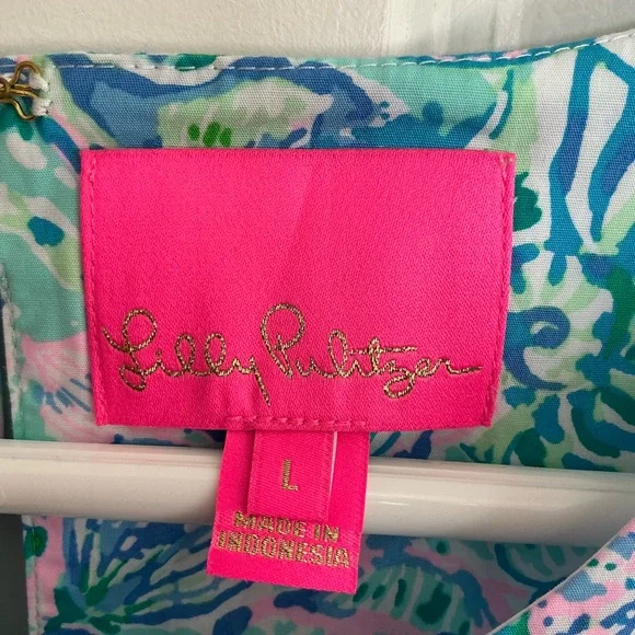 Lilly Pulitzer Trina dress in Surf Blue Soleil It On Me sz large - Picture 3 of 6